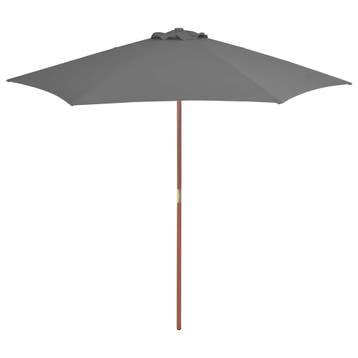 vidaXL Parasol met houten paal 270 cm antraciet, Verzenden, Nieuw, 2 tot 3 meter