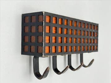 Kapstok - Hout, Metaal - Mid century handdoek