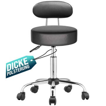 Rolkruk Zwart 360° draaibaar met rugleuning (Interieur), Verzenden, Nieuw in verpakking