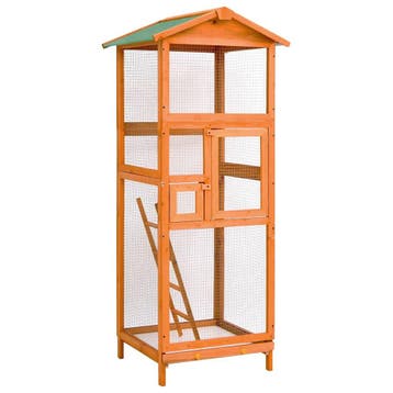 vidaXL Vogelkooi 68x62x166 cm massief vurenhout, Verzenden, Nieuw