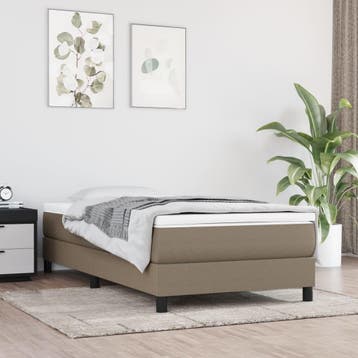 vidaXL Boxspring bed 80x200 cm stof taupe, Eenpersoons, Verzenden, Nieuw, 80 cm