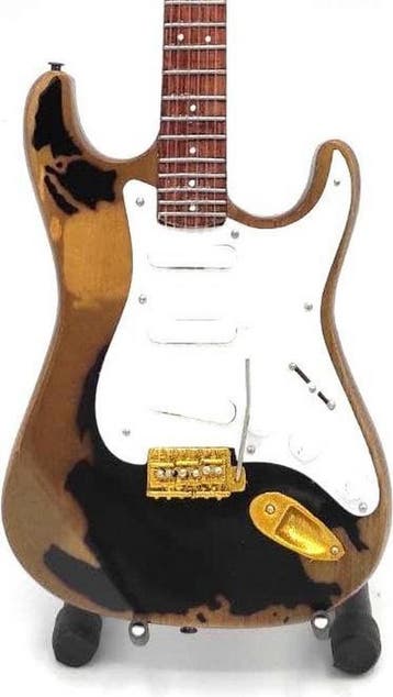 Miniatuur replica Fender Stratocaster gitaar - John Mayer, Ophalen of Verzenden, Nieuw, Pop, Beeldje of Miniatuur