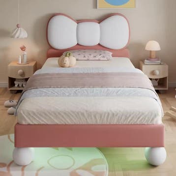 Gestoffeerd kinderbed 90x200 met LED licht, Verzenden, Nieuw