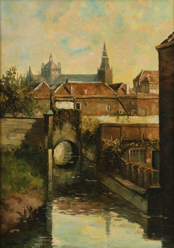 Kees Meyer (1913-2009) - Zicht op Den Bosch, Antiek en Kunst, Kunst | Schilderijen | Klassiek