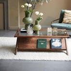 Light & Living Yuki salontafel 112x70x41 cm hout/glas -, Ophalen of Verzenden, Nieuw