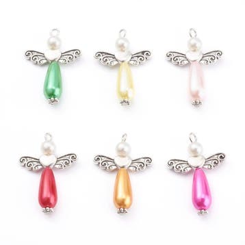 5 x Geluksengeltje mix kleuren 34mm (Bedels), Ophalen of Verzenden, Nieuw, Bedel