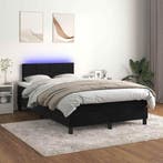 vidaXL Boxspring met matras en LED fluweel zwart 120x200 cm, Verzenden, Zwart, Nieuw, Twijfelaar