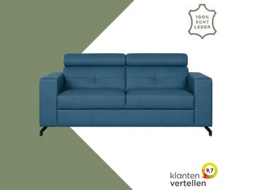 Leren bank Nova - 2.5 zits - Toledo Turquoise (blauw) -, Huis en Inrichting, Banken | Bankstellen, Bohemian, Modern, Scandinavisch