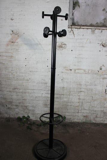 Staande kapstok zwart 175 cm met parapluhouder tweedehands, Verzenden, Gebruikt, Overige materialen