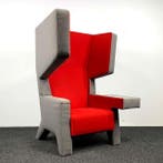 Prooff EarChair Fauteuil - Grijs/Rood, Ophalen of Verzenden, Gebruikt