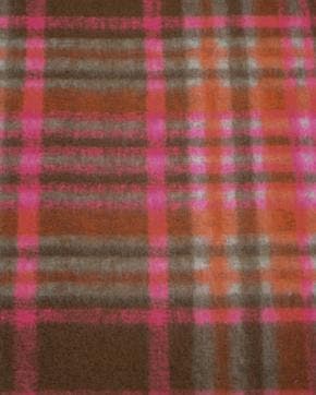 Polyester/Wol Ruit Fuchsia/Oranje, Hobby en Vrije tijd, Stoffen en Lappen, Nieuw