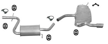 Complete uitlaat Middendemper + Einddemper Audi A3 1.6 FSi, Verzenden, Nieuw