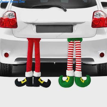 Vrolijke Kerst Elf Benen Hangdecoratie - Kerstboom & Auto Ve, Diversen, Verzenden, Nieuw