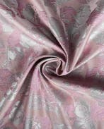 Jacquard Bloemen Roze/Zilver, Nieuw, Roze