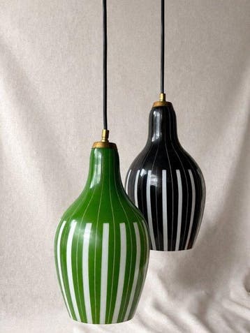 Plafondlamp (2) - Opaline glas - Venetiaanse lampen