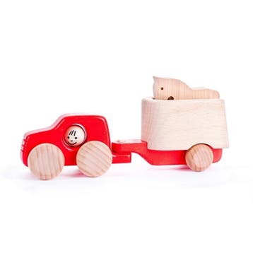 Bajo houten speelgoedauto met paard van €25,99 voor €13,00, Ophalen of Verzenden, Nieuw