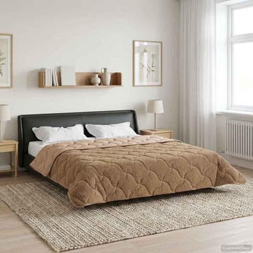 vidaXL Winter Dekbed Taupe 220 x 260 cm Microfiber en Teddy, Verzenden, Nieuw