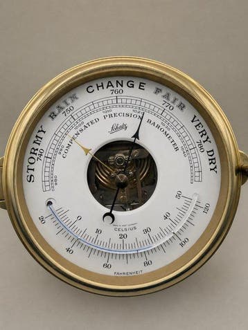 Marine barometer - Messing, Glas - Grote Schatz Barometer