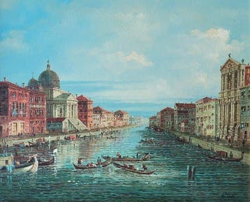 Paolo Rizzi (XX) - Reflets de Venise