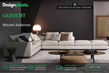 GEZOCHT: Minotti Andersen — Direct Inkoop, Ophalen of Verzenden, Nieuw, Design Bank Bankstel Zetel Minotti