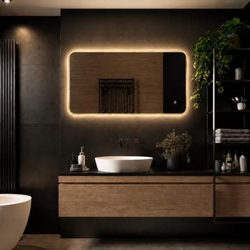 Badkamerspiegel Megon Costera 100x60 - Gouden Lijst, Huis en Inrichting, Woonaccessoires | Spiegels, Ophalen of Verzenden, Nieuw