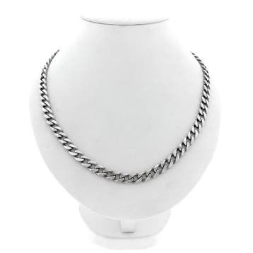 Zilveren robuuste gourmetschakel ketting, Sieraden, Tassen en Uiterlijk, Kettingen, Ophalen of Verzenden, Gebruikt, Zilver, Zilver