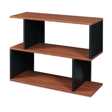 Bijzettafel Trond 80x29x60 cm zwart en walnootkleurig [en.ca, Huis en Inrichting, Tafels | Bijzettafels, Verzenden, Nieuw