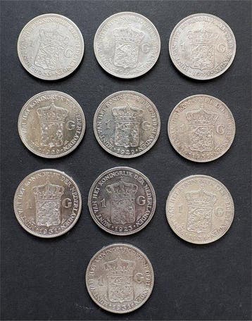 Nederland. 1 Gulden Lot 10 zilveren guldens (1923-1939)
