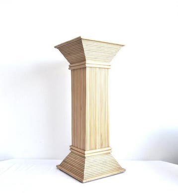 Standaard - Rattan, Hout - Vintage rattan/bamboe voetstuk -
