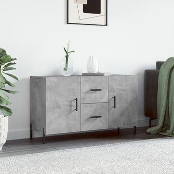 vidaXL Dressoir 100x36x60 cm bewerkt hout betongrijs, Verzenden, Nieuw, Overige houtsoorten, Minder dan 50 cm