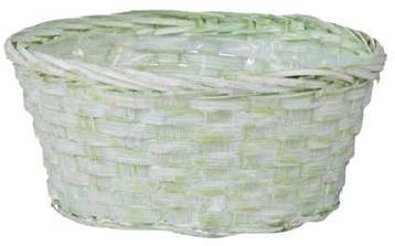 Rieten Mand Bamboe Basket Pastelgroen Mintgroen 20x9 cm, Hobby en Vrije tijd, Ophalen of Verzenden, Nieuw