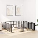 vidaXL Hondenhek 8 pcs Zwart 100 x 60 cm Gegalvaniseerd, Verzenden, Nieuw