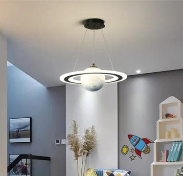 Acryl Planeet Hanglamp E27 – Driekleurig Licht, Verzenden, Nieuw