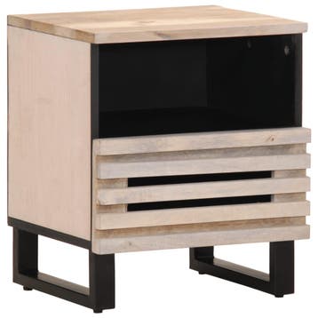 vidaXL Nachtkastje 40x34x46 cm massief gebleekt mangohout, Minder dan 45 cm, Verzenden, Nieuw, Minder dan 55 cm