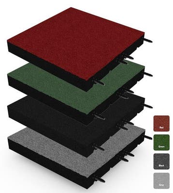 Rubber tegel met pen- en gat verbinding 50x50 cm - 90 mm, Verzenden, Nieuw