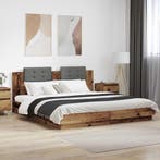 vidaXL Bedframe met Hoofdeinde Oud Hout 180 x 200 cm Bewerkt, Verzenden, Nieuw, Bruin, Hout