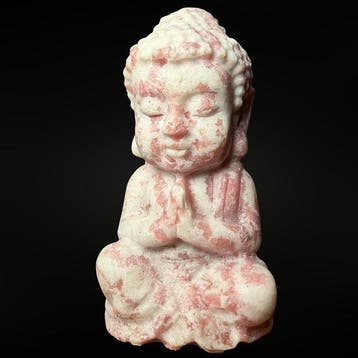 Boeddha en roze opaal - premium Gravure - Hoogte: 120 mm -