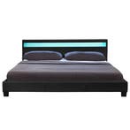 Gestoffeerd bed Paris - 140 x 200 cm - Zwart - LED Verlichti, Huis en Inrichting, Verzenden, Nieuw