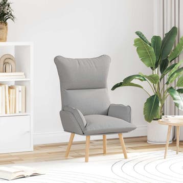 vidaXL Fauteuil Wolkengrijs Stof en multiplex, Verzenden, Nieuw
