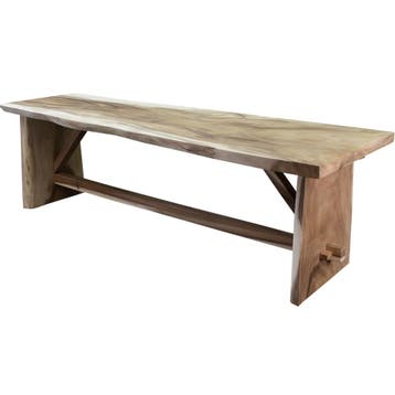 Boomstamtafel 260x70-80xH77,5 cm – bladdikte 6 cm geschoord, Tuin en Terras, Tuintafels, Ophalen of Verzenden, Nieuw
