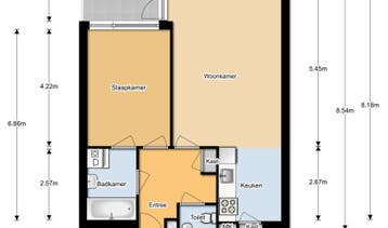 Te Huur 2 Kamer Appartement Etna In Amstelveen, Huizen en Kamers, Direct bij eigenaar, Noord-Holland, Appartement, Amstelveen