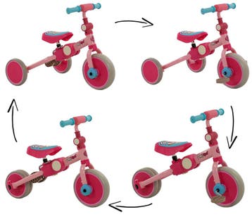 2Cycle 4 in 1 Driewieler-Loopfiets - Roze, Verzenden, Nieuw, Loopfiets