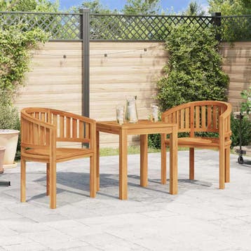 vidaXL Bananenstoelen 2 st massief teakhout, Verzenden, Nieuw