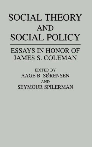 Social Theory and Social Policy - Aage Sorensen, Verzenden, Gelezen, Aage Sorensen
