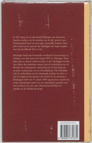 Het begrip tijd . Fenomenologie en theologie 9789055731374, Boeken, Verzenden, Zo goed als nieuw, Heidegger