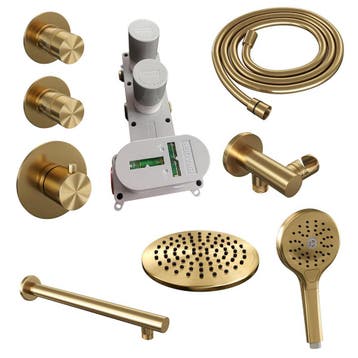 Brauer Gold Edition Thermostatische Regendoucheset Inbouw -, Ophalen of Verzenden, Nieuw