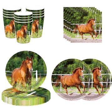 45-delige paarden decoratie set Happy Birthday XXL deLuxe, Verzenden, Nieuw