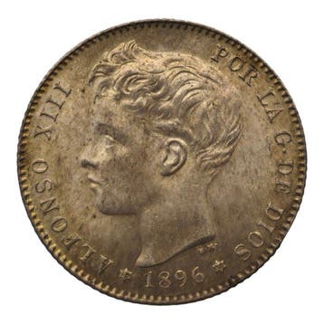Spanje. 1 Peseta Alfonso XIII 1896 Madrid