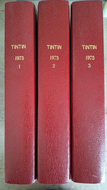 Tintin (magazine) - 3 Reliures amateurs - Année 1975, Nieuw