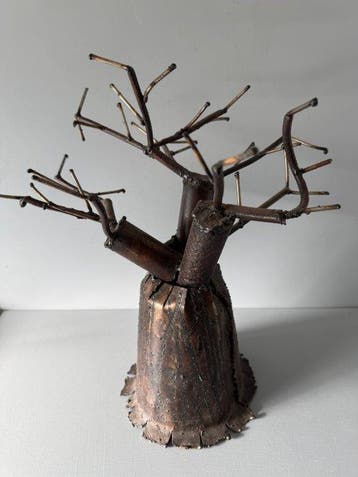 Figuur - Vintage metalen ornament in de vorm van een boom
